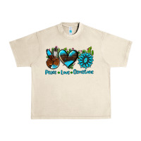 Sandshell peace love  gemstone Urban Heavy Tee - AdoDesignShop