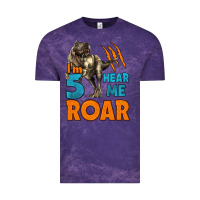 Cloud Purple i'm five hear me roar dinosaur birthday Vintage Tee - LillyAllenDesigns