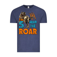 I'm Five Hear Me Roar Dinosaur Birthday Vintage Tee | Teevron