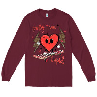 Burgundy cooler than cupid Long Sleeve Tee - MaliasSmallBusiness