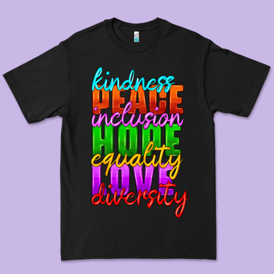 Kindness Peace Inclusion Hope Equality Love Diversity Premium Tee Designed By Hra Design Shop