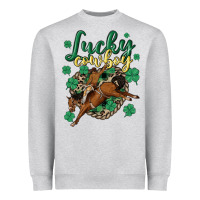 Heather Grey lucky cowboy Heavyweight Sweatshirt - MaliasSmallBusiness