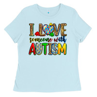 Baby Blue i love someone with autism Ladies Tee - Zillion Design Studio