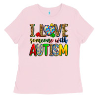 Bubblegum Pink i love someone with autism Ladies Tee - Zillion Design Studio