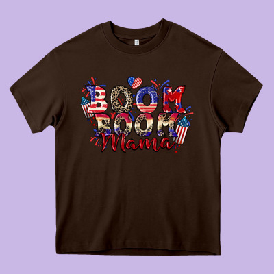 Boom Boom Mama 4th Of July Heavy Core Tee Designed By Cowgirlartshop