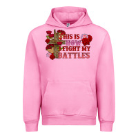 Fuchsia Pink This is how i fight my battles Valentine's Day Urban Hoodie - FaDigitalArtStudio