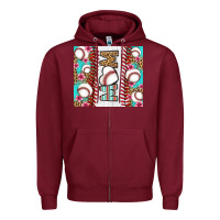 Burgundy baseball mom Zipper Hoodie - LillyAllenDesigns