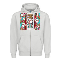 Dove Grey baseball mom Zipper Hoodie - LillyAllenDesigns