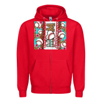 Red baseball mom Zipper Hoodie - LillyAllenDesigns