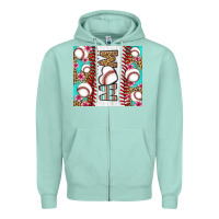 Seafoam baseball mom Zipper Hoodie - LillyAllenDesigns