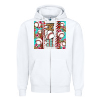 White baseball mom Zipper Hoodie - LillyAllenDesigns