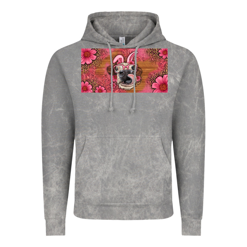 Easter Heifer With Bunny Ears And Glasses License Plate Vintage Hoodie by Artiststas | Teevron