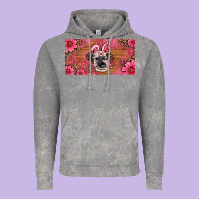 Easter Heifer With Bunny Ears And Glasses License Plate Vintage Hoodie Designed By Artiststas
