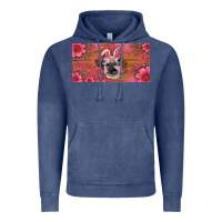 Vintage Denim easter heifer with bunny ears and glasses license plate Vintage Hoodie - Artiststas