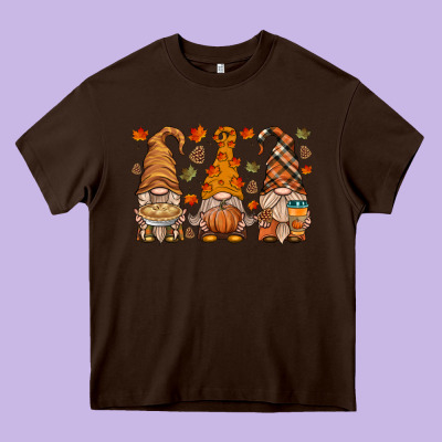 Fall Gnome Heavy Core Tee Designed By Hra Design Shop