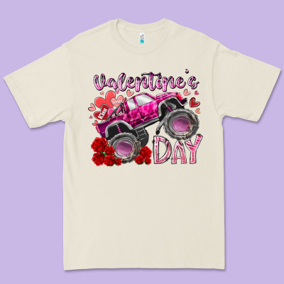 Valentines Day Monster Truck Premium Tee Designed By Racoondesign