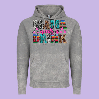 Western Mama Needs A Drink Vintage Hoodie Designed By Artiststas