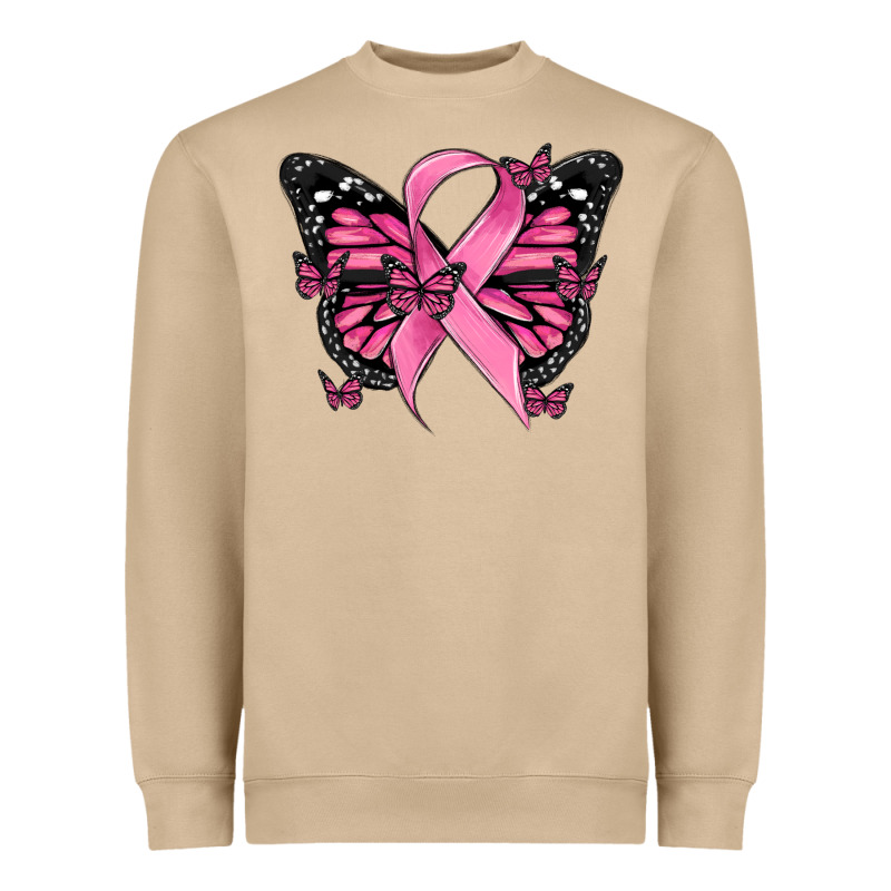 Breast Cancer Ribbon  Butterfly Heavyweight Sweatshirt by MaliasSmallBusiness | Teevron