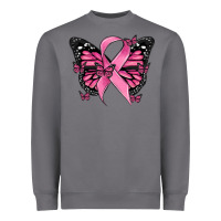 Storm breast cancer ribbon  butterfly Heavyweight Sweatshirt - MaliasSmallBusiness