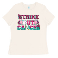 Bone Strike Out Cancer Baseball Ladies Tee - texasbilliewilder