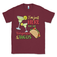 Burgundy i'm here for the margaritas and tacos Classic Tee - MaliasSmallBusiness