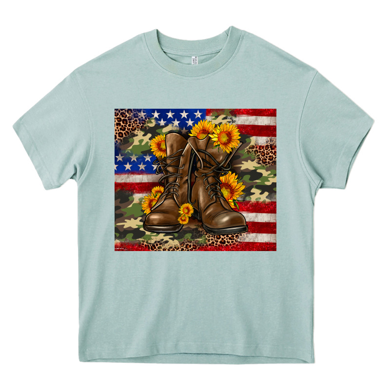 Army Usa Lag Leopard Camouflage Sunflower 20oz Heavy Core Tee by Neo Western | Teevron