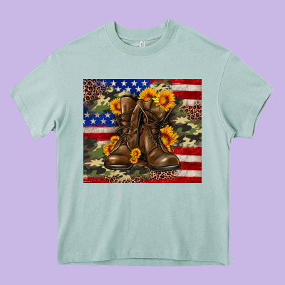 Army Usa Lag Leopard Camouflage Sunflower 20oz Heavy Core Tee Designed By Neo Western