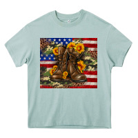 Arona Army USA lag leopard camouflage sunflower 20oz Heavy Core Tee - Neo Western