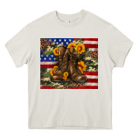 Cream Army USA lag leopard camouflage sunflower 20oz Heavy Core Tee - Neo Western