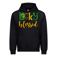 Black St. Patrick's Lucky and blessed Urban Hoodie - OliviaCreatesArt