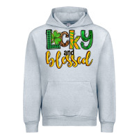 Heather Grey St. Patrick's Lucky and blessed Urban Hoodie - OliviaCreatesArt
