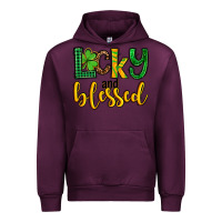Mauve Wine St. Patrick's Lucky and blessed Urban Hoodie - OliviaCreatesArt