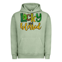 Pigment Oil Green St. Patrick's Lucky and blessed Urban Hoodie - OliviaCreatesArt