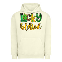 Pigment Pistachio St. Patrick's Lucky and blessed Urban Hoodie - OliviaCreatesArt