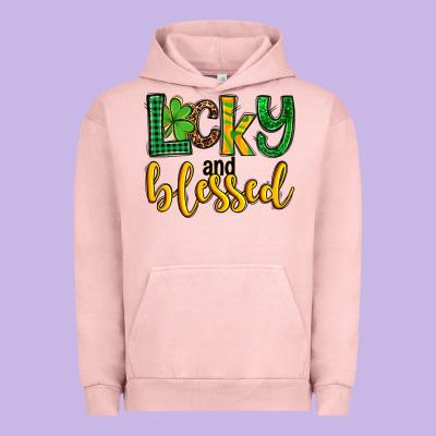 St. Patrick's Lucky And Blessed Urban Hoodie Designed By Oliviacreatesart