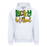 White St. Patrick's Lucky and blessed Urban Hoodie - OliviaCreatesArt