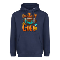 Navy Football kinda Girl Heavyweight Hoodie - NancyCooperArtShop