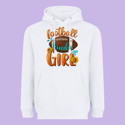 Football Kinda Girl Heavyweight Hoodie Designed By Nancycooperartshop
