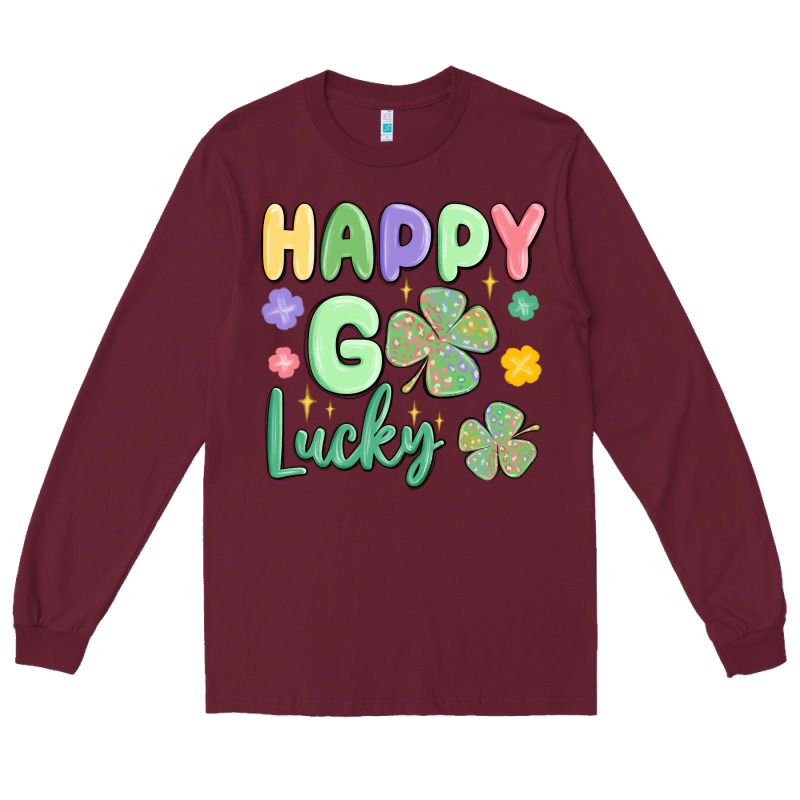 Happy Go Lucky Long Sleeve Tee by MaliasSmallBusiness | Teevron