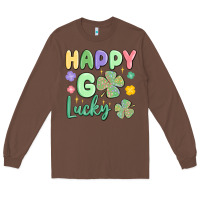 Chestnut happy go lucky Long Sleeve Tee - MaliasSmallBusiness
