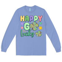 Colony Blue happy go lucky Long Sleeve Tee - MaliasSmallBusiness