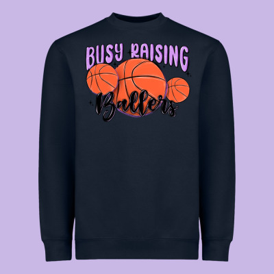Busy Raising Ballers Heavyweight Sweatshirt Designed By Maliassmallbusiness