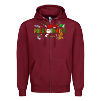 Burgundy christmas phlebotomist Zipper Hoodie - LillyAllenDesigns