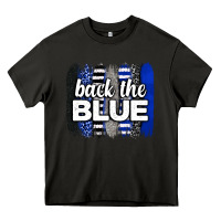 Asphalt Back the blue brushstrokes Heavy Core Tee - Neo Western