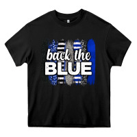 Black Back the blue brushstrokes Heavy Core Tee - Neo Western