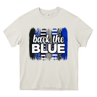 Cream Back the blue brushstrokes Heavy Core Tee - Neo Western