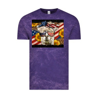 Cloud Purple Western 4th Of July Llama Background Vintage Tee - LillyAllenDesigns