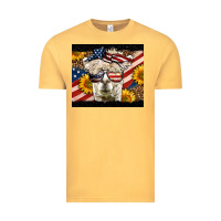 Vintage Mustard Western 4th Of July Llama Background Vintage Tee - LillyAllenDesigns