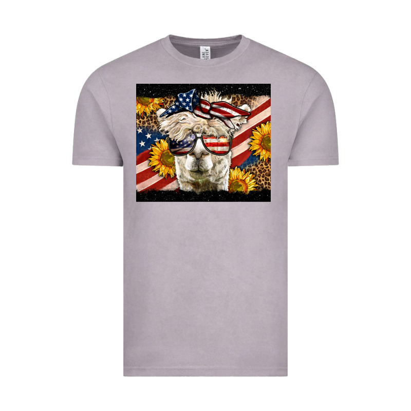 Western 4th Of July Llama Background Vintage Tee by LillyAllenDesigns | Teevron