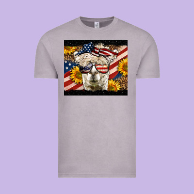 Western 4th Of July Llama Background Vintage Tee Designed By Lillyallendesigns